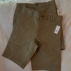 NWT 2 pair Gap khaki shorts 14 slim